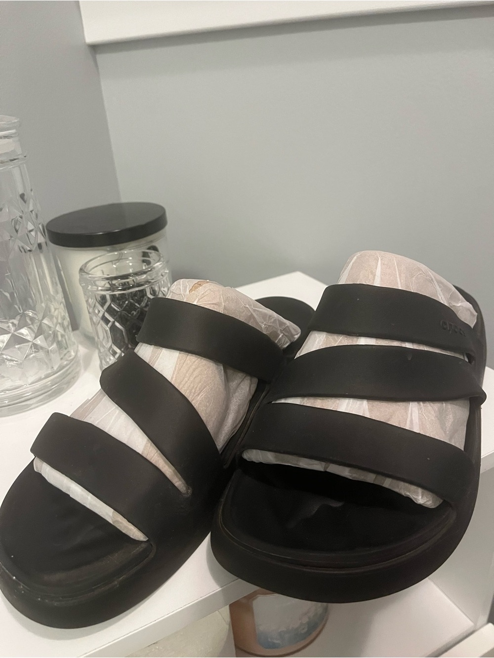 Black Crocs Slide Sandals